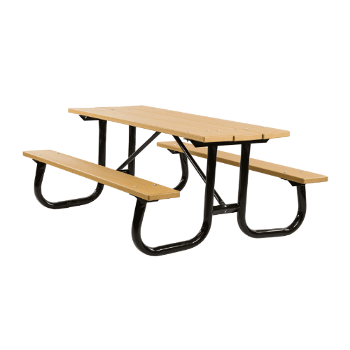 6 Ft. Rectangle Recycled Plastic Picnic Table With Welded 2 3/8" Frame