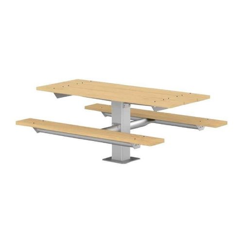 6 Ft. Surface Pedestal Post Rectangle Wooden Picnic Table