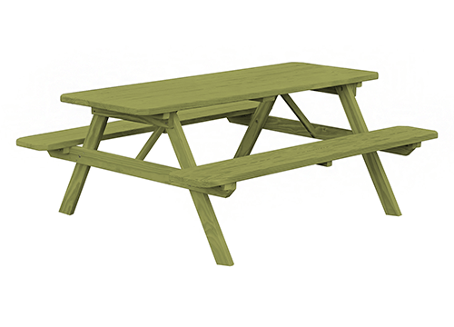 8 Ft. Traditional Wood Picnic Table in Spruce