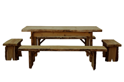 6 Ft. Autumnwood Picnic Table With Two 6 Ft. And Two 2 Ft. Wildwood Detached Benches Set