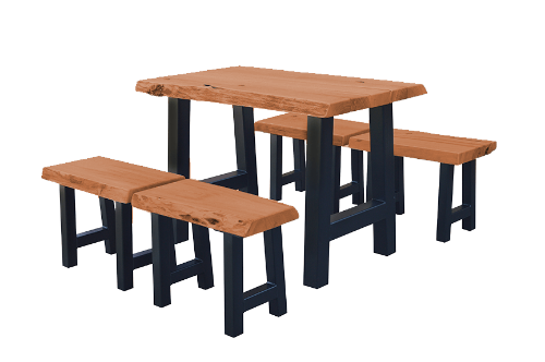 4 Ft. Ridgemont Picnic Table With Four 2 Ft. Detached Benches Set