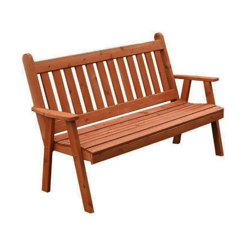 4 ft. Traditional English Wooden Bench in Knotfree Yellow Pine or Western Red Cedar