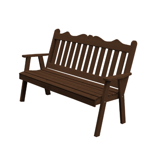 5 ft. Royal English Wooden Bench in Knotfree Yellow Pine or Western Red Cedar