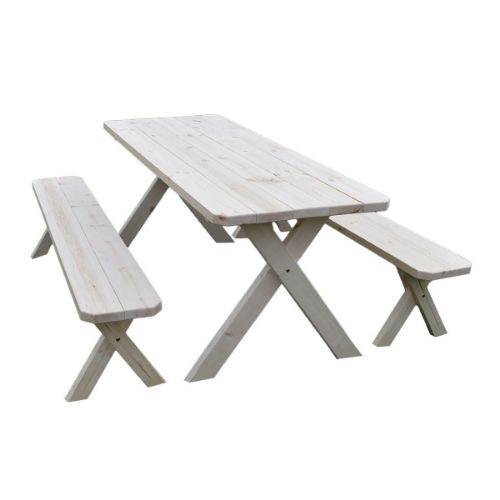 Economy Crossleg Wooden Spruce Picnic Table	