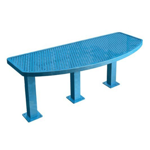 72STAB40 - 72” Semi-Oval Perforated Steel Tri Pedestal Counter Table