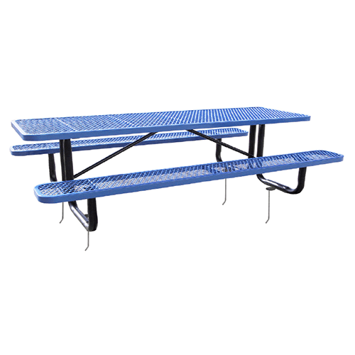 T10XPIG - 10 FT. Rectangle Thermoplastic Expanded Steel Picnic Table With Black Inground Galvanized Steel Frame