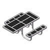 6 Ft. ADA Single End Access Innovated Style Rectangular Thermoplastic Steel Picnic Table, Portable