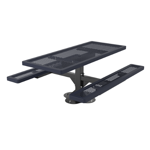T6RCPEDSM - 6 Ft. Regal Style Single Pedestal Rectangular Thermoplastic Steel Picnic Table, Surface Mount