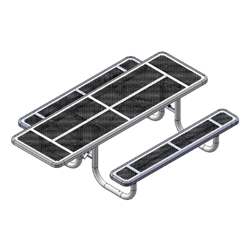 T8INNVHDCP - 8 Ft. ADA Single End Access Innovated Style Rectangular Thermoplastic Steel Picnic Table, Portable