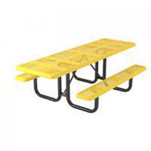 T8PERFHDCPALT - 8 Ft. ADA Double End Access Perforated Style Rectangle Thermoplastic Steel Picnic Table