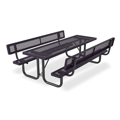 T8RCWB - 8 Ft. Regal Style Rectangular Thermoplastic Steel Picnic Table With Backed Seats