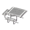 46” X 57” ADA Classic Style Square Thermoplastic Steel Picnic Table With 3 Attached Seat, Portable