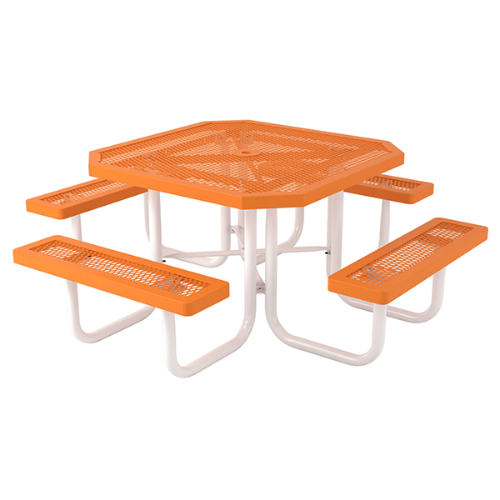 T46OCT - 46" Regal Style Octagonal Thermoplastic Steel Picnic Table