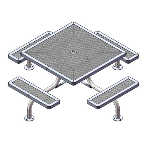 T46WEBPSM - 46” Regal Style Square Web Thermoplastic Steel Picnic Table, Surface / Portable Mount