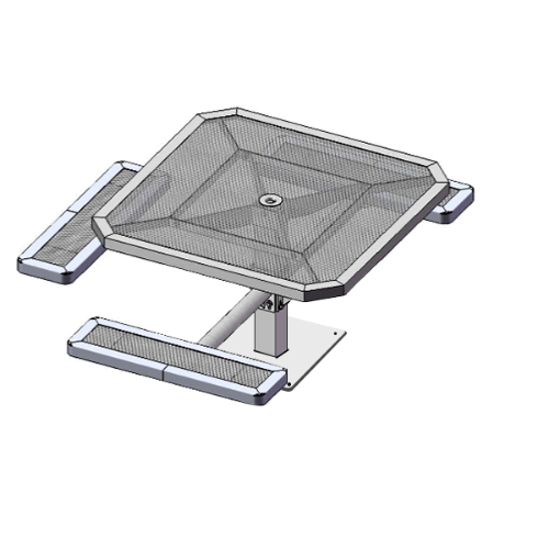 T46OCTPEDSM - 46” Regal Style Single Pedestal Octagonal Thermoplastic Steel Picnic Table, Surface Mount