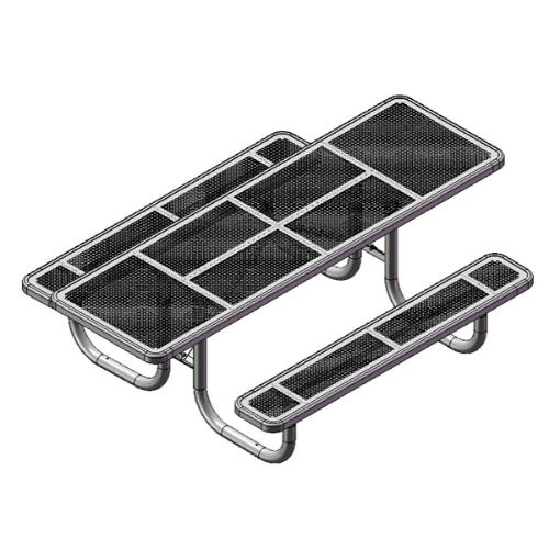 T8INNVHDCPALT - 8 Ft. ADA Double End Access Innovated Style Rectangular Thermoplastic Steel Picnic Table, Portable