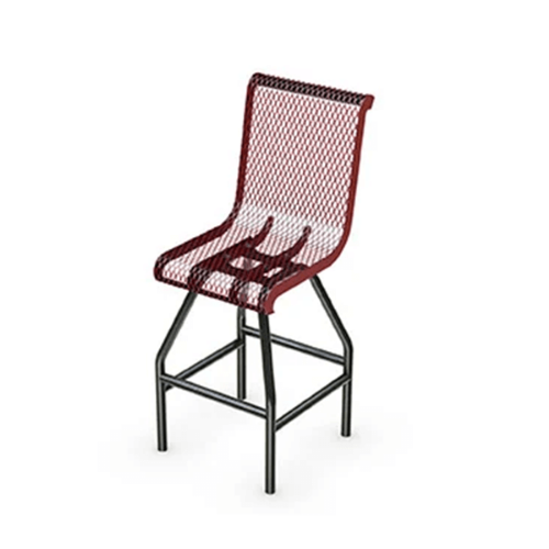 BARSTOOL - Expanded Metal Style Thermoplastic Steel Armless Barstool, Portable
