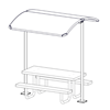 6’ Picnic Table Freestanding Shade, Surface Mount