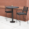 36” Bar Height Expanded Metal Style Round Thermoplastic Steel Cafe Table, Surface Mount