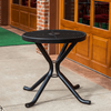 46” Expanded Metal Style Round Thermoplastic Steel Cafe Table, Portable Mount