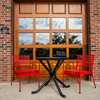 46” Expanded Metal Style Round Thermoplastic Steel Cafe Table, Portable Mount