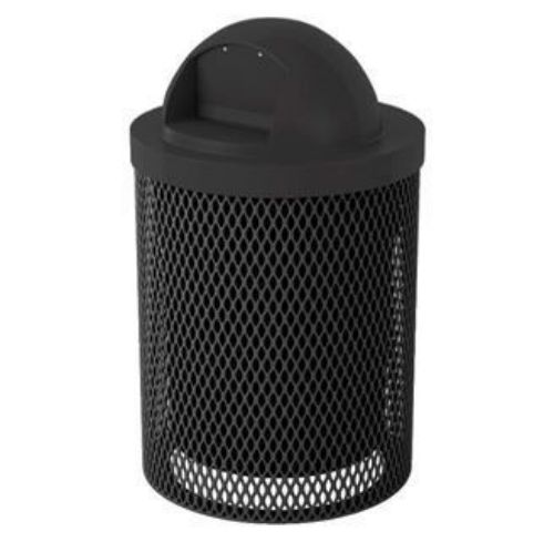 TR32UL-LIN-DOME - 32” UltraLeisure Style Trash Receptacle With Lid And Plastic Dome Liner