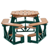FP1024 - Pub Hexagonal Recycled Plastic Picnic Table With Bar Height Seats - Green