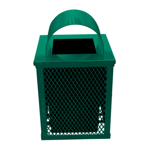 Expanded Metal Trash Can Receptacle	