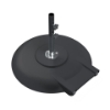 Carbon Charcoal gray 150 lbs aluminum concrete-filled umbrella base with 18-inch stem and wheels for freestanding shade setups.