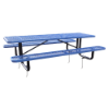 10 ft rectangular thermoplastic expanded steel picnic table with black inground galvanized frame