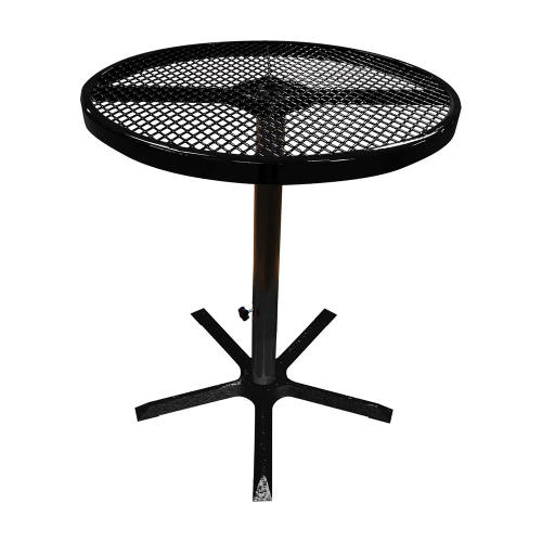 36TABX40 - 36" Round Expanded Metal Counter Height Pedestal Table With Cast-Iron Base