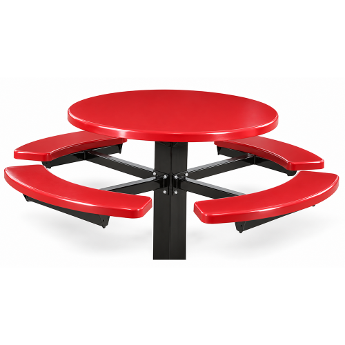 	48" Round Fiberglass Picnic Table with 6" Single Post Frame
